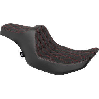 DRAG SPECIALTIES Predator III Seat - Double Diamond - Red Stitched - FLT/FLH '23-'24 0801-1920