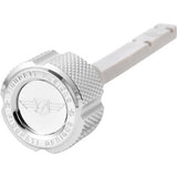 FIGURATI DESIGNS Transmission Oil Dipstick - Magnetic - Knurled - Silver - Twin Cam  FD01-MAGTD-KN-SS