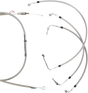 BURLY BRAND Handlebar Cable/Brake Line Kit - Complete - 13" Ape Hanger Handlebars - Stainless Steel B30-1103