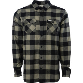 FACTORY EFFEX Flannel Kawasaki Explorer Olive/Black Lg 29-85104