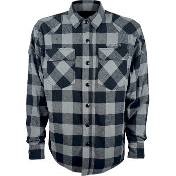 GERBING HEATED CLOTHING 7 V Battery Heated Flannel Shirt - Gray/Black - Medium GER7VFS-BG-M