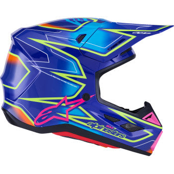 ALPINESTARS SM7 Helmet - Cast - Gloss/Blue/Pink/Yellow Fluo - 2XL 8302626-7254-XXL