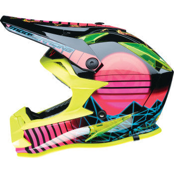 MOOSE RACING Youth F.I. Helmet - Vaporwave - MIPS® - Black/Pink/Yellow - Large 0111-1616