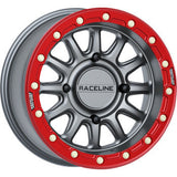 RACELINE WHEELS Wheel - Alpha - Front/Rear - Gun Metal/with Red Ring - 15x7 - 4/156 - +10 mm A14GR-57056+10