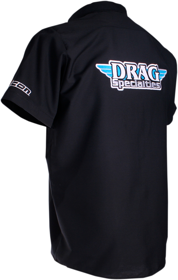 THROTTLE THREADS Drag Specialties Shop Shirt - Black - 4XL DRG26S24BK4R