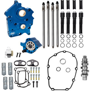 S&S CYCLE Cam Chest Kit - 496 Chain Drive Cam - Water Cooled - Black Pushtubes - M8 310-1385