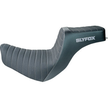 SLYFOX Highnoon Seat - Vinyl - Classic Stitch - Silver Logo - FL/FX '18-'24 4701B-slyfox