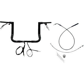 FAT BAGGERS INC. 1-1/2" EZ Install Flat Top Handlebar - 12" - Black 649012-B