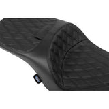 DRAG SPECIALTIES SEATS Forward Position Freedom Seat - Vinyl/Solar Leather - Black Double Diamond Stitch - FLH/FLT '23-'25 0801-2184
