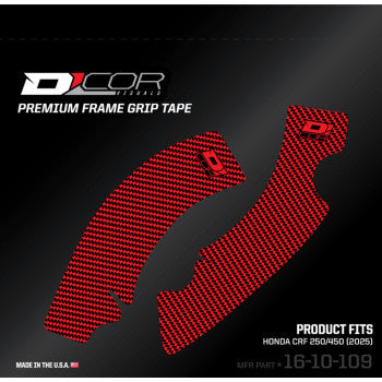 D'COR VISUALS Frame Grip Tape - Red - Honda - CRF 250/450 R 16-10-109