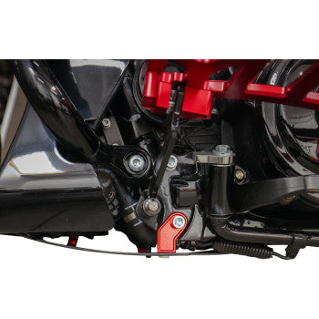 THRASHIN SUPPLY CO. Skid Plate - Carbon Fiber/Forged - With Red Brackets - FLHX/FLTRX TSC-3035-2