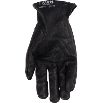 THRASHIN SUPPLY CO. Roper Leather Gloves - Black - Medium TRG-01-09