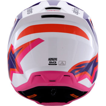 ALPINESTARS SM3 Helmet - Heat - Gloss White/Purple/Pink - Large 8301026-2052-L