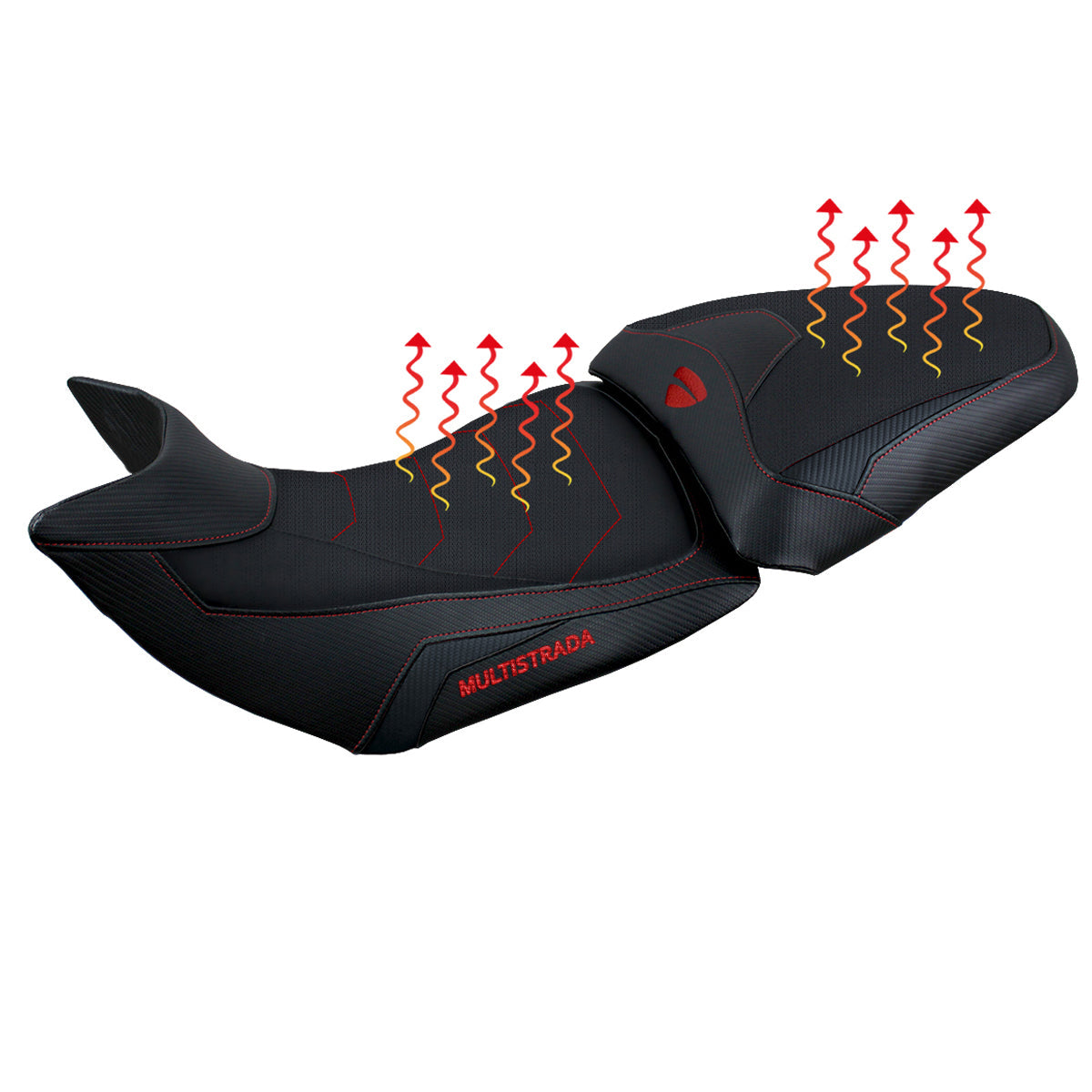 Tappezzeria Italia Ducati Multistrada 1200 1260 2015-2020 Seat Cover Comfort Heated in Black