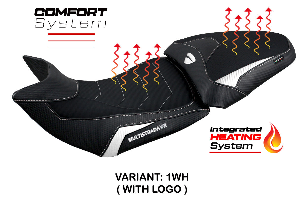 Tappezzeria Italia Ducati Multistrada V2 2021-2024 Comfort Heated Seat Cover in White