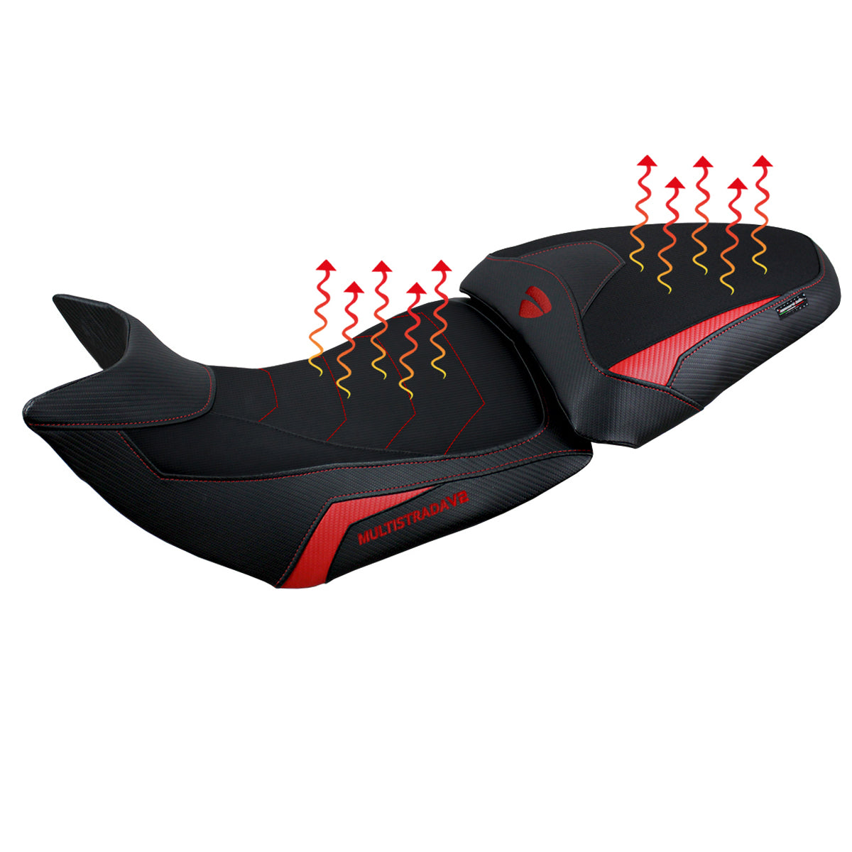 Tappezzeria Italia Ducati Multistrada V2 2021-2024 Comfort Heated Seat Cover in Red