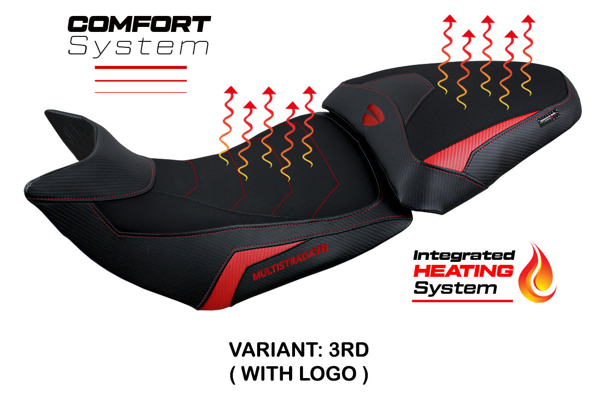 Tappezzeria Italia Ducati Multistrada V2 2021-2024 Comfort Heated Seat Cover in Red
