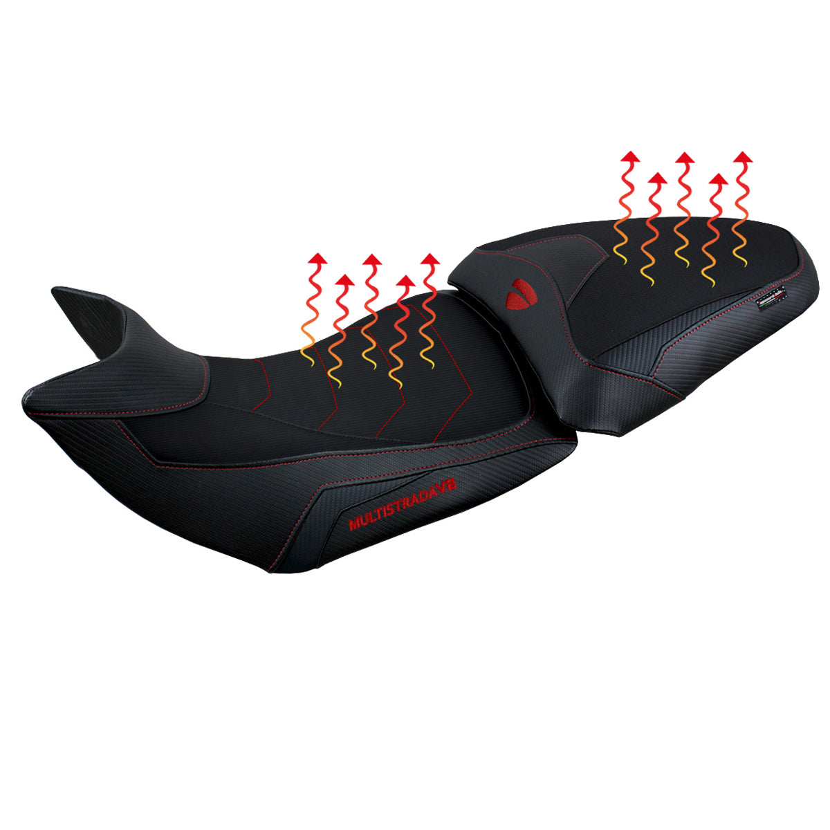 Tappezzeria Italia Ducati Multistrada V2 2021-2024 Comfort Heated Seat Cover in Black