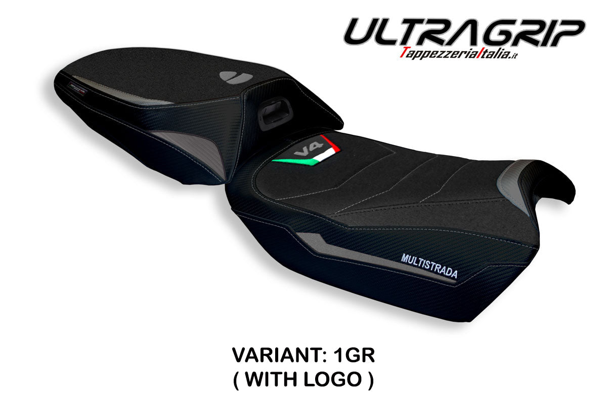 Tappezzeria Italia Ducati Multistrada V4 2021-2025 Heated Seat Cover Ultragrip in Grey