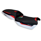 Tappezzeria Italia Ducati Multistrada V4 2021-2025 Heated Seat Cover Ultragrip in White and Red