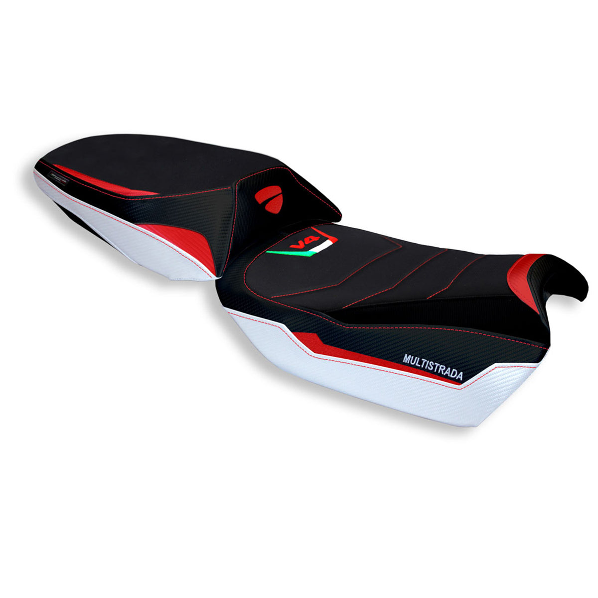 Tappezzeria Italia Ducati Multistrada V4 V4S 2021-2025 Seat Cover Comfort in White and Red