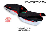 Tappezzeria Italia Ducati Multistrada V4 V4S 2021-2025 Seat Cover Comfort in White and Red