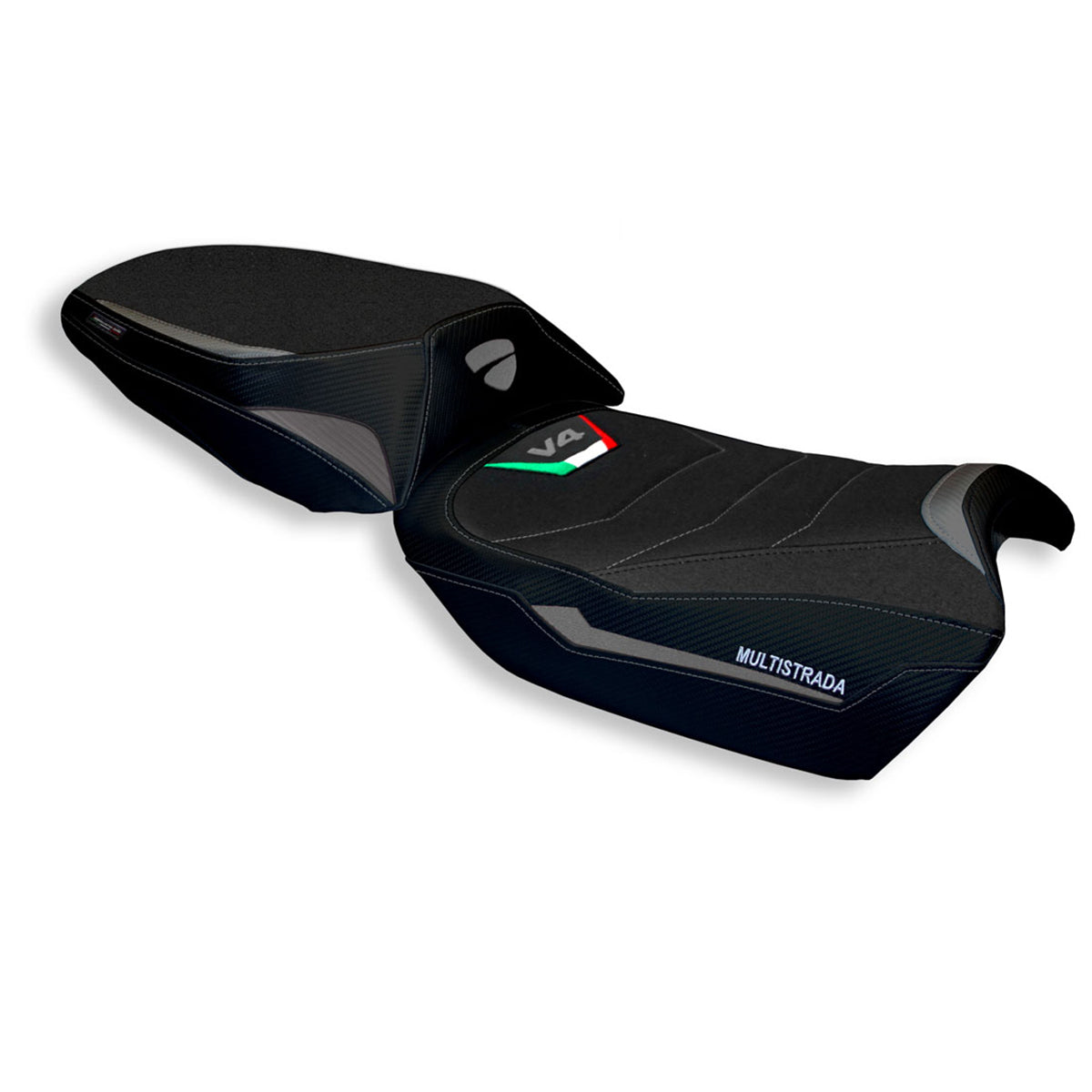 Tappezzeria Italia Ducati Multistrada V4 V4S 2021-2025 Seat Cover Ultragrip in Grey and Black