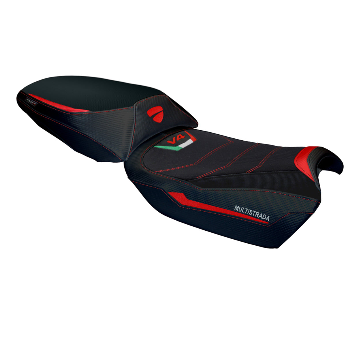 Tappezzeria Italia Ducati Multistrada V4 Rally 2023-2025 Seat Cover Comfort in Red and Black