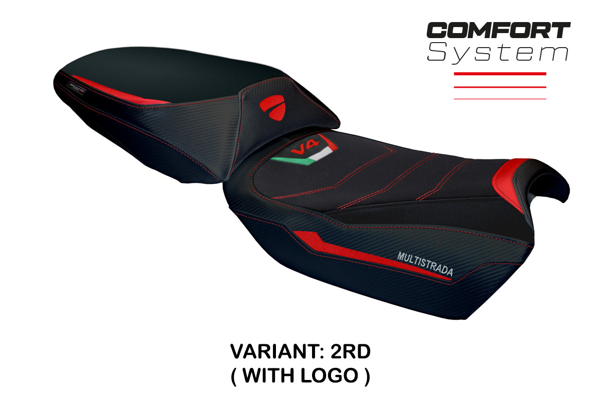 Tappezzeria Italia Ducati Multistrada V4 Rally 2023-2025 Seat Cover Comfort in Red and Black