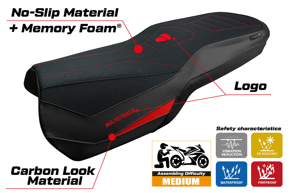 Tappezzeria Italia Ducati Multistrada V4 2021-2025 Rally Seat Cover Comfort Black