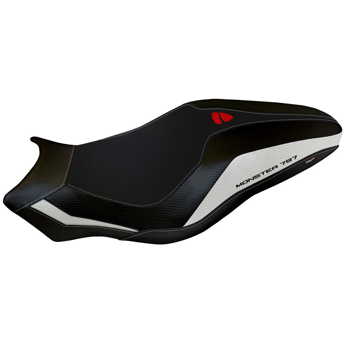 Tappezzeria Italia Ducati Monster 797 2017-2020 Seat Cover in White and Black