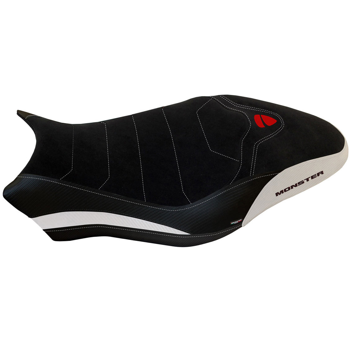 Tappezzeria Italia Ducati Monster 797 2017-2020 Seat Cover Comfort in White and Black