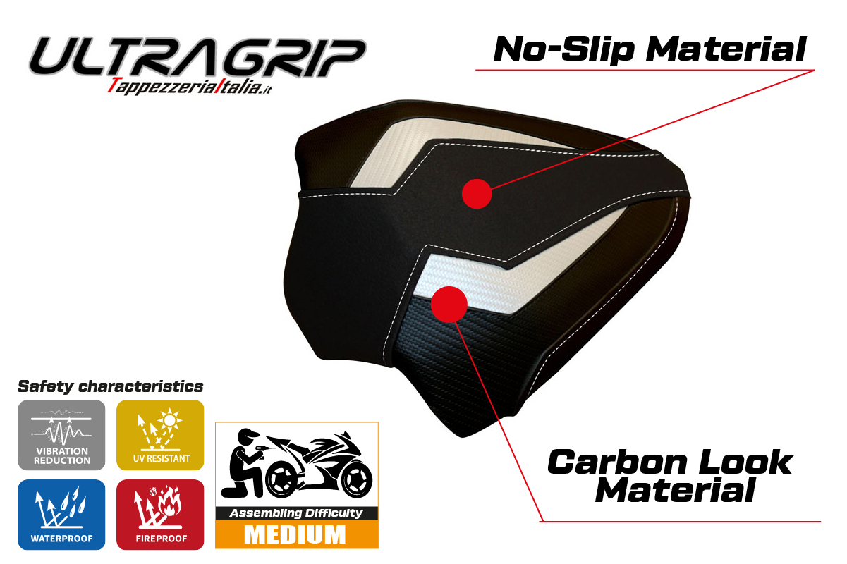 Tappezzeria Italia Ducati Panigale V4 Passenger 2018-2024 Seat Cover Ultragrip in White
