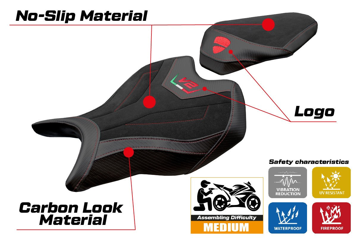 Tappezzeria Italia Ducati Panigale V2 2025 Seat Cover Velvet Black
