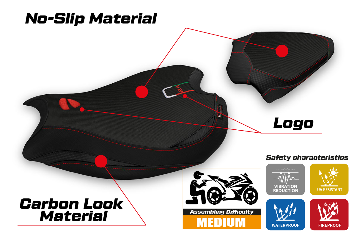 Tappezzeria Italia Ducati Panigale V2 2020-2024 Seat Cover in Black