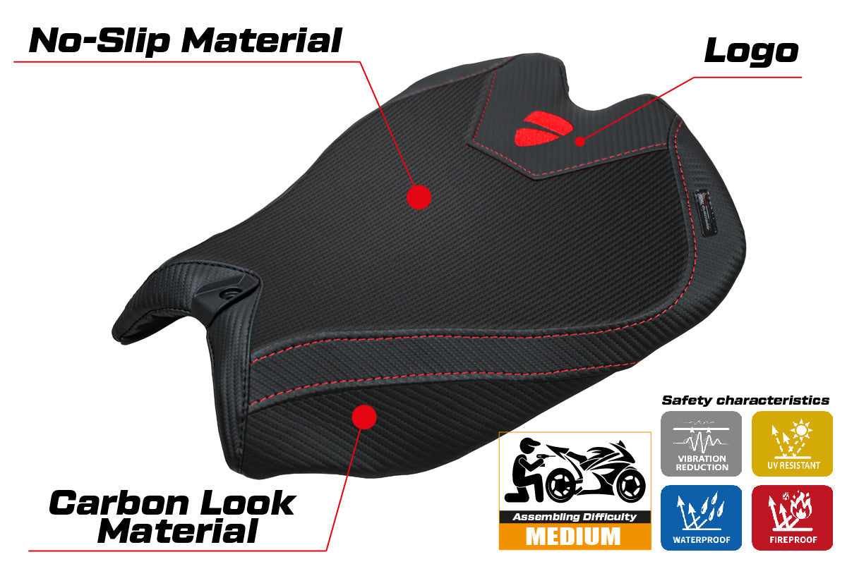 Tappezzeria Italia Ducati Panigale V4 2025 Seat Cover Black Ducati Logo