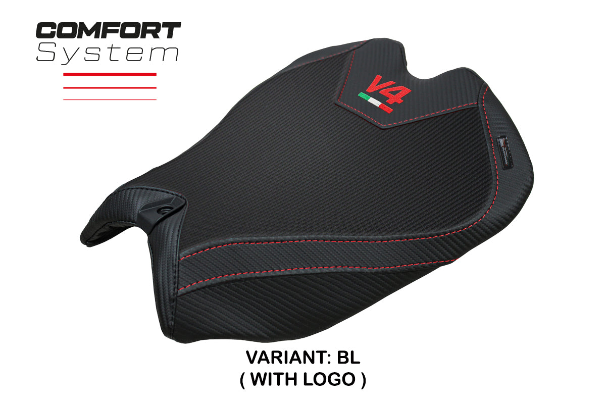 Tappezzeria Italia Ducati Panigale V4 2025 Seat Cover Comfort Black V4 Logo