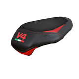 Tappezzeria Italia Ducati Panigale V4 2025 Passenger Seat Cover Black Red V4 Logo