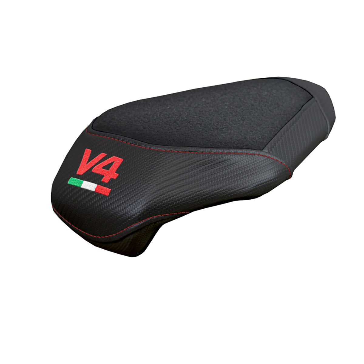 Tappezzeria Italia Ducati Panigale V4 2025 Passenger Seat Cover Ultragrip Black V4 Logo
