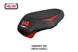 Tappezzeria Italia Ducati Panigale V4 2025 Passenger Seat Cover Suede Black Red V4 Logo