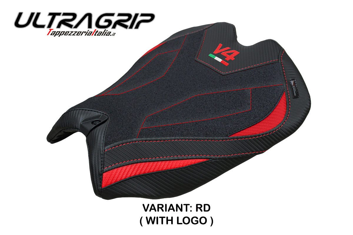 Tappezzeria Italia Ducati Panigale V4 2025 Seat Cover Ultragrip Black Red V4 Logo