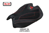 Tappezzeria Italia Ducati Panigale V4 2025 Seat Cover Suede Black V4 Logo