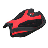 Ducati Panigale V4 2025 Seat Cover Tappezzeria Suede Black Red V4 Logo