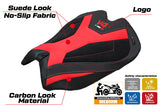 Ducati Panigale V4 2025 Seat Cover Tappezzeria Suede Black Red V4 Logo