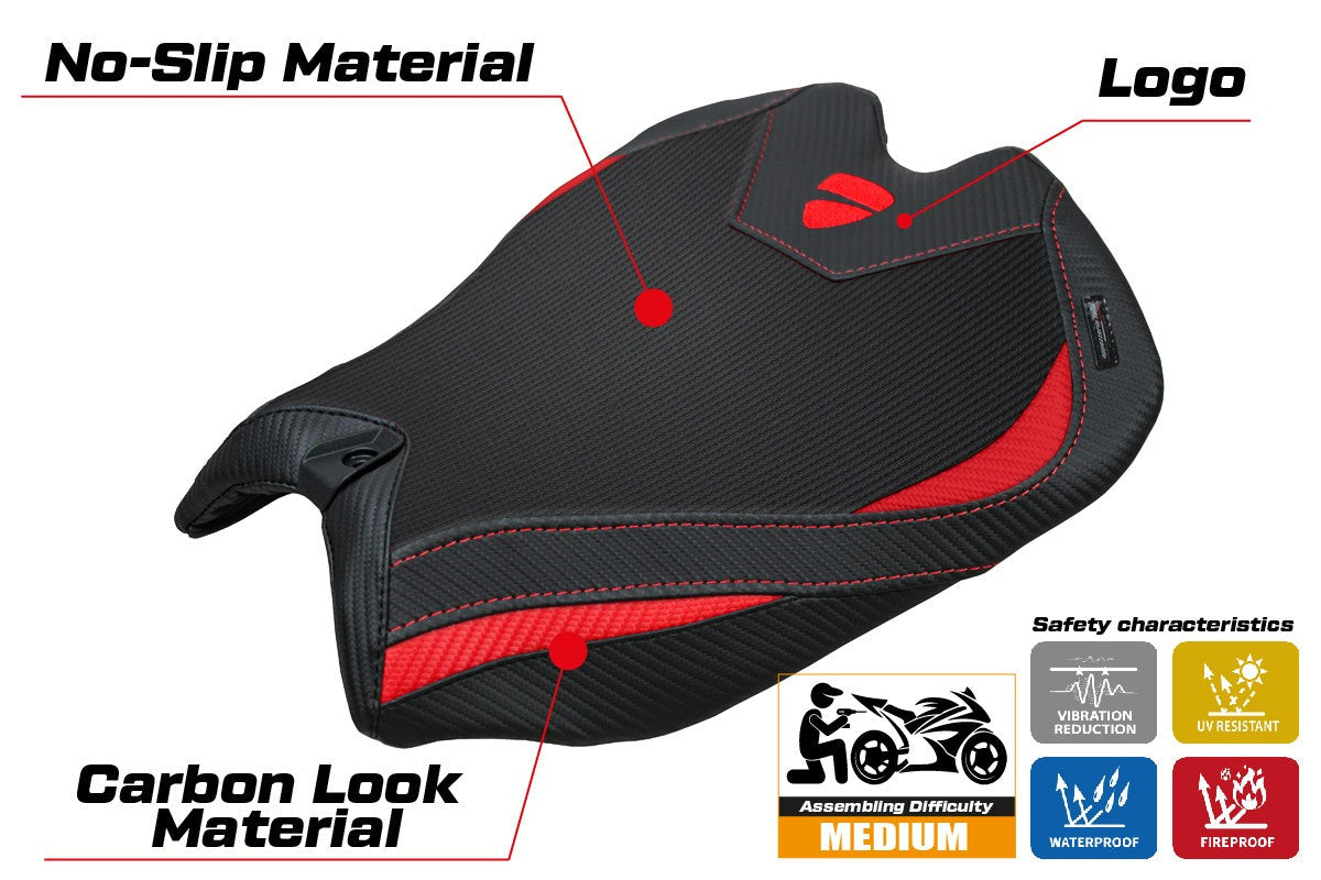Tappezzeria Italia Ducati Panigale V4 2025 Seat Cover Red Black Logo Ducati
