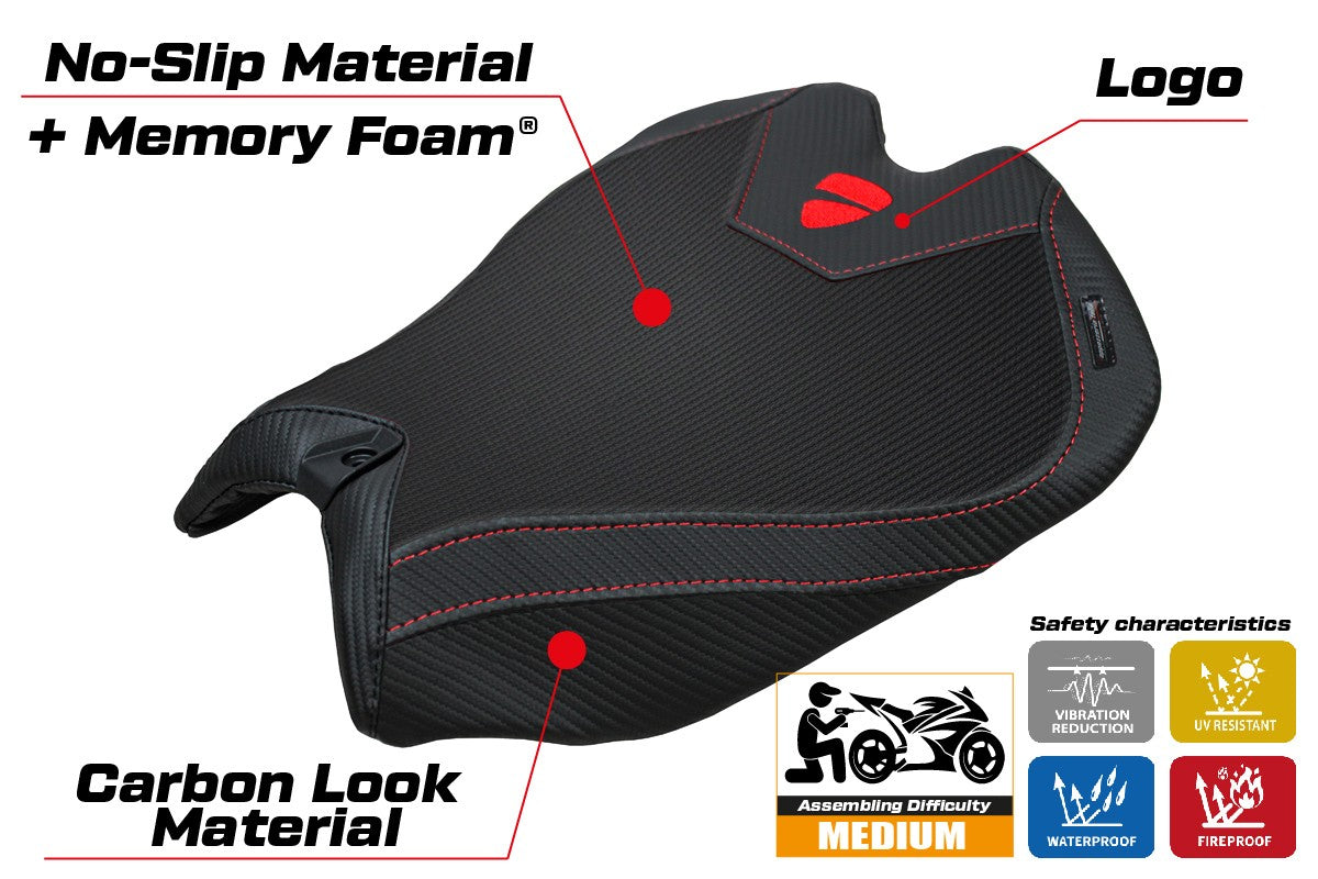 Tappezzeria Italia Ducati Panigale V4 2025 Seat Cover Comfort Black Logo Ducati