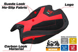 Tappezzeria Italia Ducati Panigale V4 2025 Seat Cover Velvet Red Black Logo V4