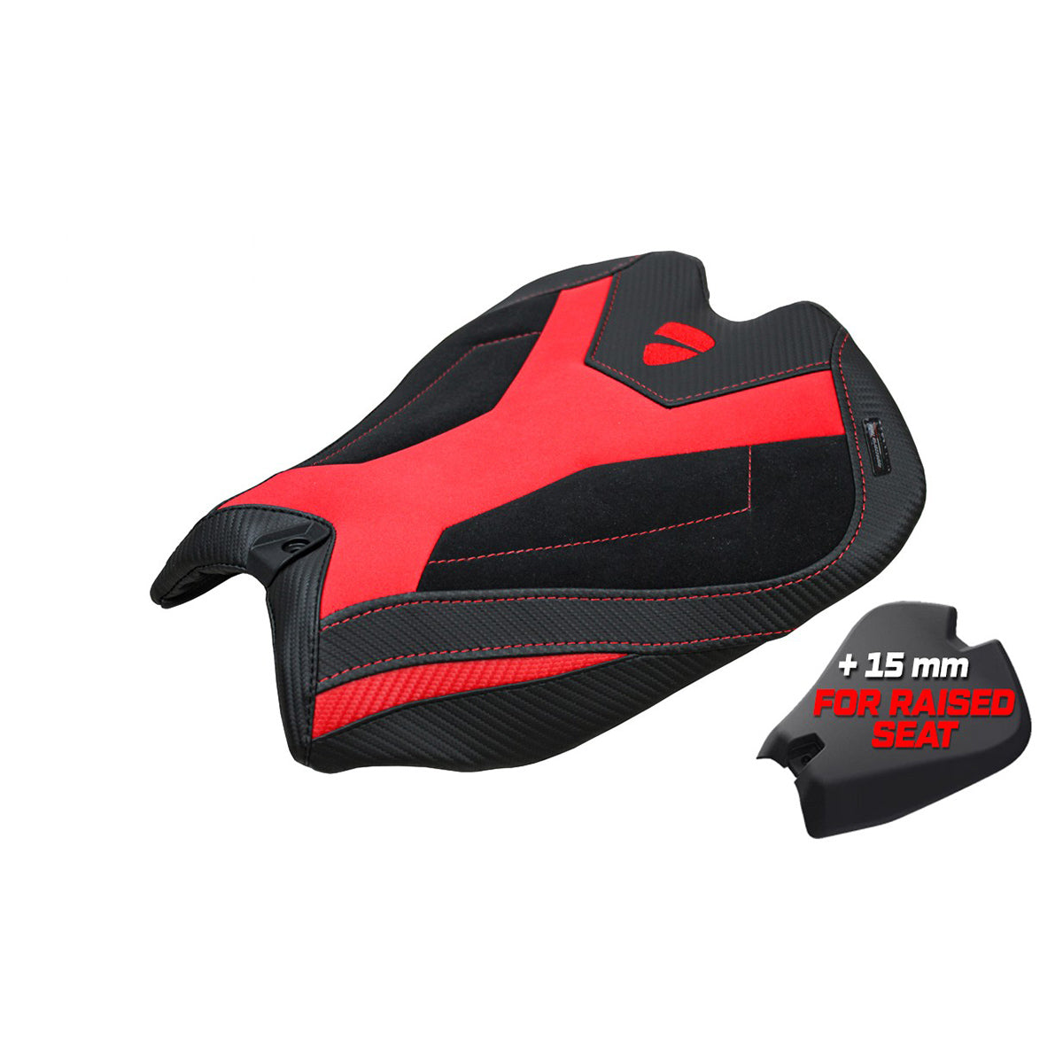 Tappezzeria Italia Ducati Panigale V4 2025 Seat Cover Velvet Red Black Logo Ducati