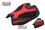 Tappezzeria Italia Ducati Panigale V4 2025 Seat Cover Velvet Red Black Logo Ducati