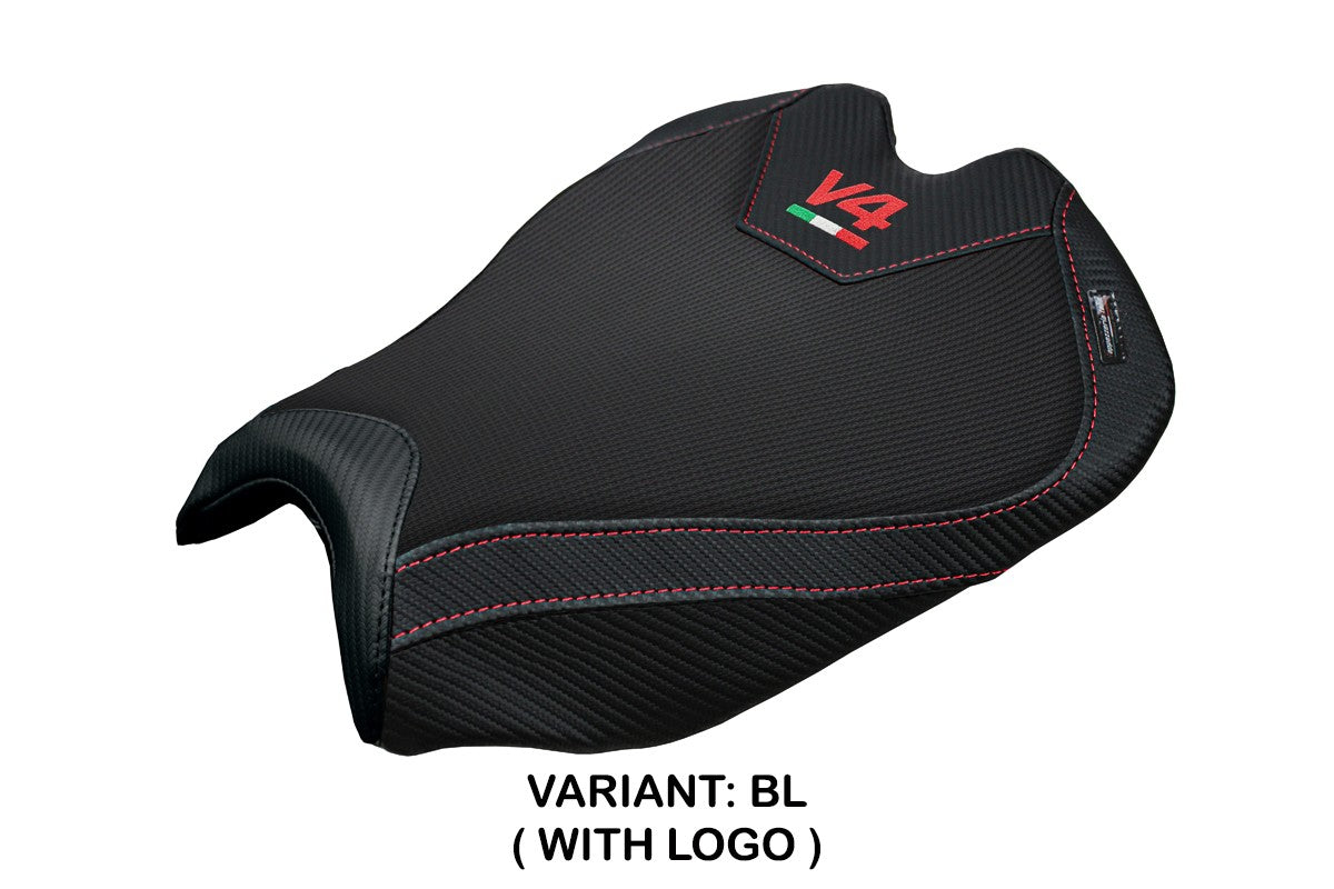 Tappezzeria Italia Ducati streetfighter V4 2025 Seat Cover Black Logo V4